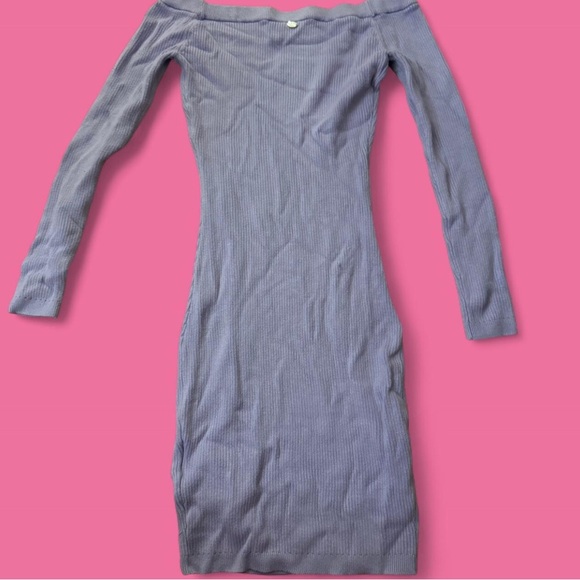 GUESS Purple off the shoulder long sleeve knit dress - Picture 2 of 3